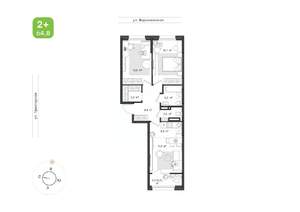 2-к квартира, вторичка, 65м2, 17/20 этаж