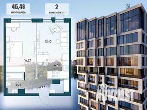 2-к квартира, вторичка, 45м2, 15/15 этаж
