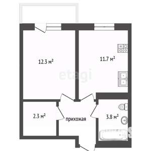 1-к квартира, вторичка, 32м2, 10/12 этаж