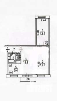 2-к квартира, вторичка, 55м2, 2/4 этаж
