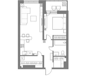 1-к квартира, вторичка, 56м2, 19/24 этаж