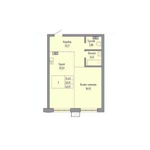 1-к квартира, строящийся дом, 54м2, 2/23 этаж
