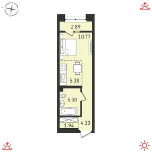 Студия квартира, вторичка, 31м2, 2/19 этаж