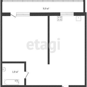 1-к квартира, вторичка, 43м2, 14/25 этаж