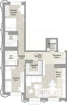 3-к квартира, вторичка, 88м2, 17/21 этаж