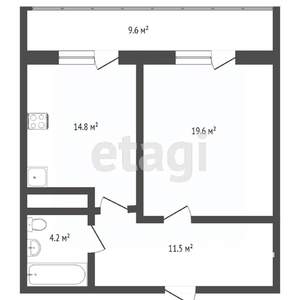 1-к квартира, вторичка, 33м2, 4/5 этаж