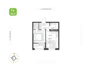 1-к квартира, вторичка, 36м2, 12/20 этаж