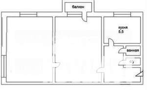 2-к квартира, вторичка, 48м2, 3/5 этаж