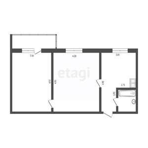 2-к квартира, вторичка, 52м2, 2/2 этаж