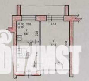1-к квартира, вторичка, 33м2, 3/5 этаж