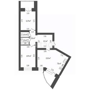 2-к квартира, вторичка, 66м2, 5/9 этаж