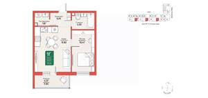 1-к квартира, вторичка, 39м2, 4/12 этаж