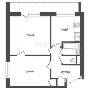 2-к квартира, вторичка, 45м2, 6/11 этаж