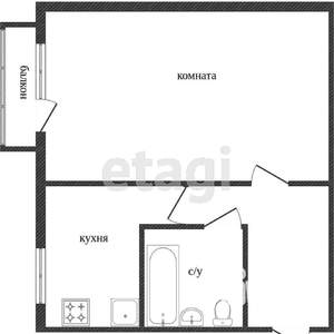 1-к квартира, вторичка, 30м2, 3/5 этаж