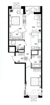 3-к квартира, вторичка, 71м2, 12/17 этаж
