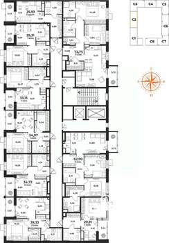 2-к квартира, вторичка, 39м2, 10/10 этаж