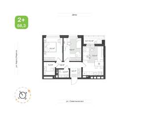 2-к квартира, вторичка, 58м2, 3/7 этаж