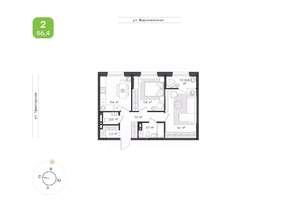 2-к квартира, вторичка, 56м2, 19/20 этаж