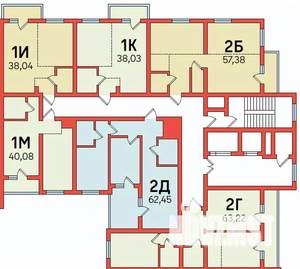 1-к квартира, вторичка, 40м2, 6/12 этаж