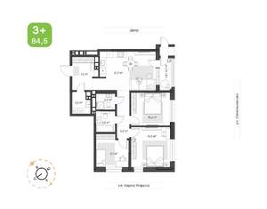 3-к квартира, вторичка, 85м2, 6/24 этаж