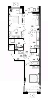 3-к квартира, вторичка, 71м2, 12/17 этаж