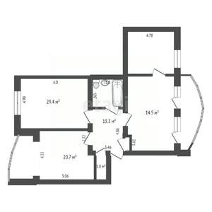 3-к квартира, вторичка, 122м2, 3/9 этаж