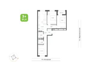 3-к квартира, вторичка, 81м2, 5/9 этаж