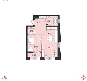2-к квартира, вторичка, 50м2, 2/18 этаж