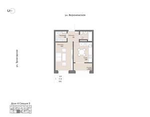 1-к квартира, вторичка, 34м2, 4/9 этаж