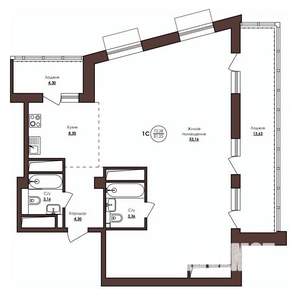 1-к квартира, вторичка, 81м2, 21/23 этаж