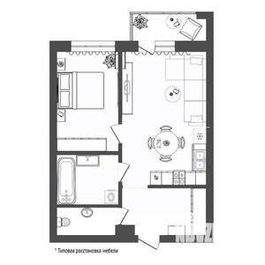 1-к квартира, вторичка, 46м2, 14/24 этаж