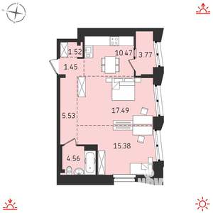 2-к квартира, вторичка, 60м2, 6/19 этаж