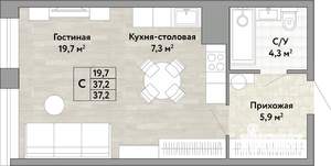 Студия квартира, вторичка, 37м2, 14/22 этаж