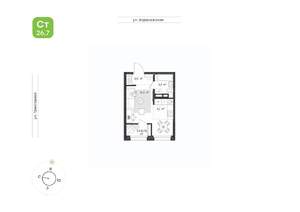 1-к квартира, вторичка, 27м2, 10/16 этаж