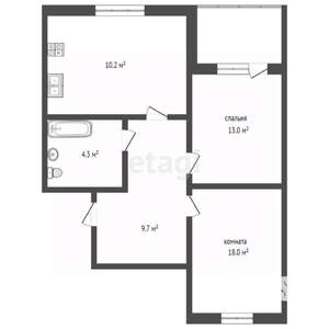 2-к квартира, вторичка, 55м2, 5/16 этаж