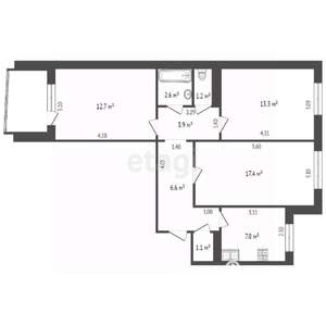 3-к квартира, вторичка, 69м2, 8/10 этаж