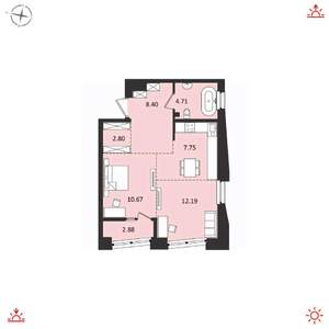 2-к квартира, вторичка, 48м2, 16/16 этаж