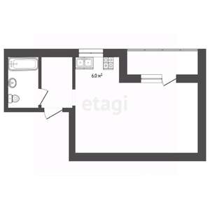 Студия квартира, вторичка, 32м2, 3/3 этаж