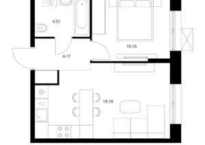 1-к квартира, вторичка, 38м2, 3/10 этаж