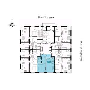 2-к квартира, вторичка, 57м2, 21/22 этаж