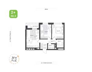 2-к квартира, вторичка, 58м2, 7/7 этаж