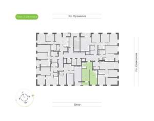1-к квартира, вторичка, 45м2, 18/23 этаж