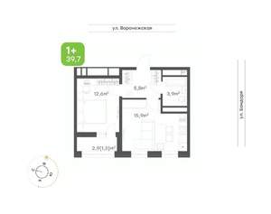 1-к квартира, вторичка, 40м2, 20/20 этаж