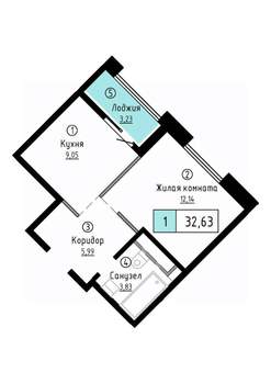 1-к квартира, вторичка, 33м2, 19/20 этаж