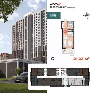 1-к квартира, вторичка, 22м2, 12/23 этаж