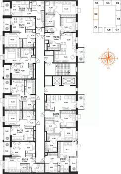 1-к квартира, вторичка, 35м2, 7/10 этаж