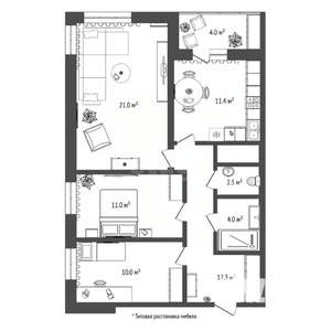 3-к квартира, вторичка, 74м2, 8/27 этаж