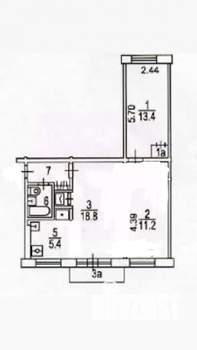 2-к квартира, вторичка, 55м2, 2/4 этаж