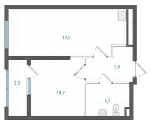 1-к квартира, вторичка, 42м2, 2/25 этаж