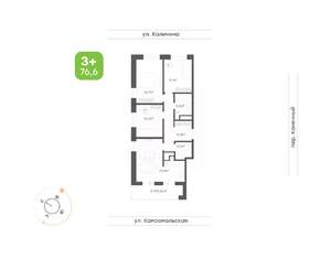 3-к квартира, вторичка, 77м2, 6/24 этаж
